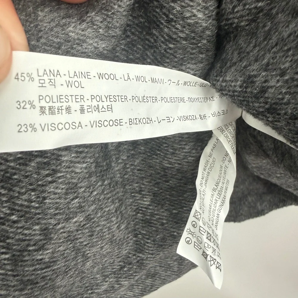 ZARA Hand Made‎ Grey Wool Coat Jacket Cape Wool Jacket Coat Size Small